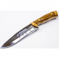 Нож Сафари-2, Кизляр СТО, сталь 65х13, резной купить в Химках