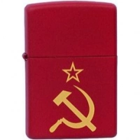 Зажигалка ZIPPO Серп и Молот Red Matte, латунь с порошковым покрытием, красная, матовая, 36х56х12 мм купить в Химках